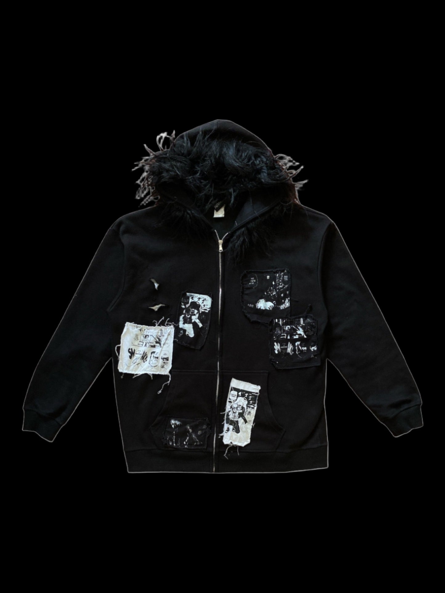 punk fur zip up