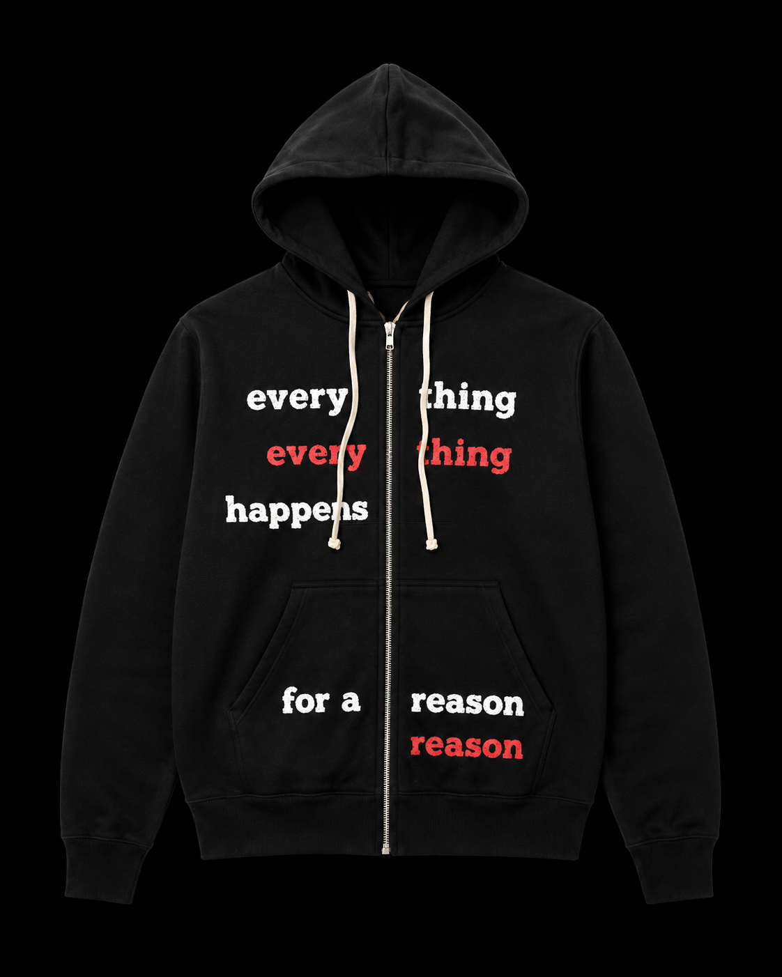 for a reason zip up (black) v2