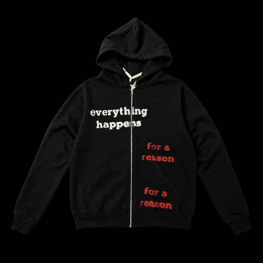 for a reason zip up (black) v2