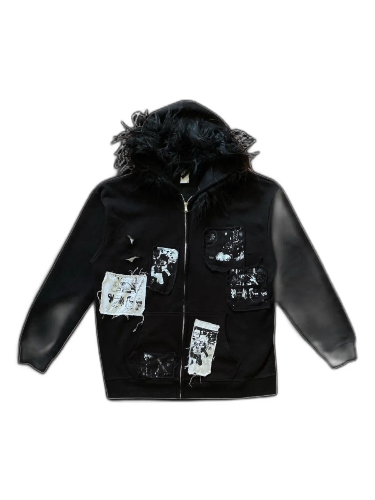 punk fur zip up